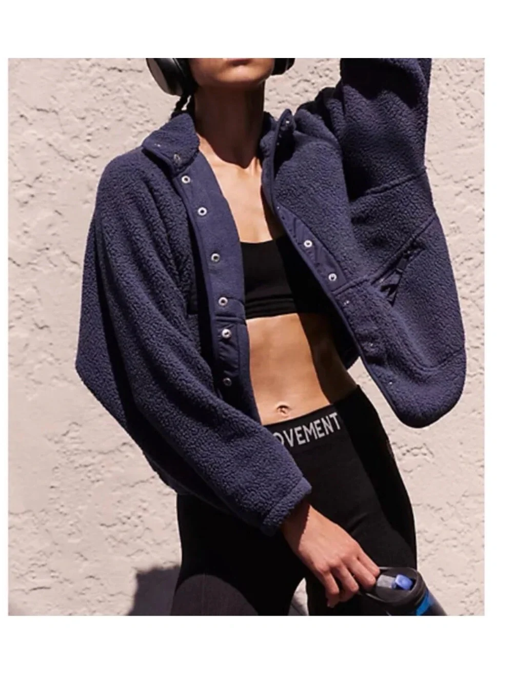 NWT Free People Hit The Slopes Jacket in Navy Blue Size XL